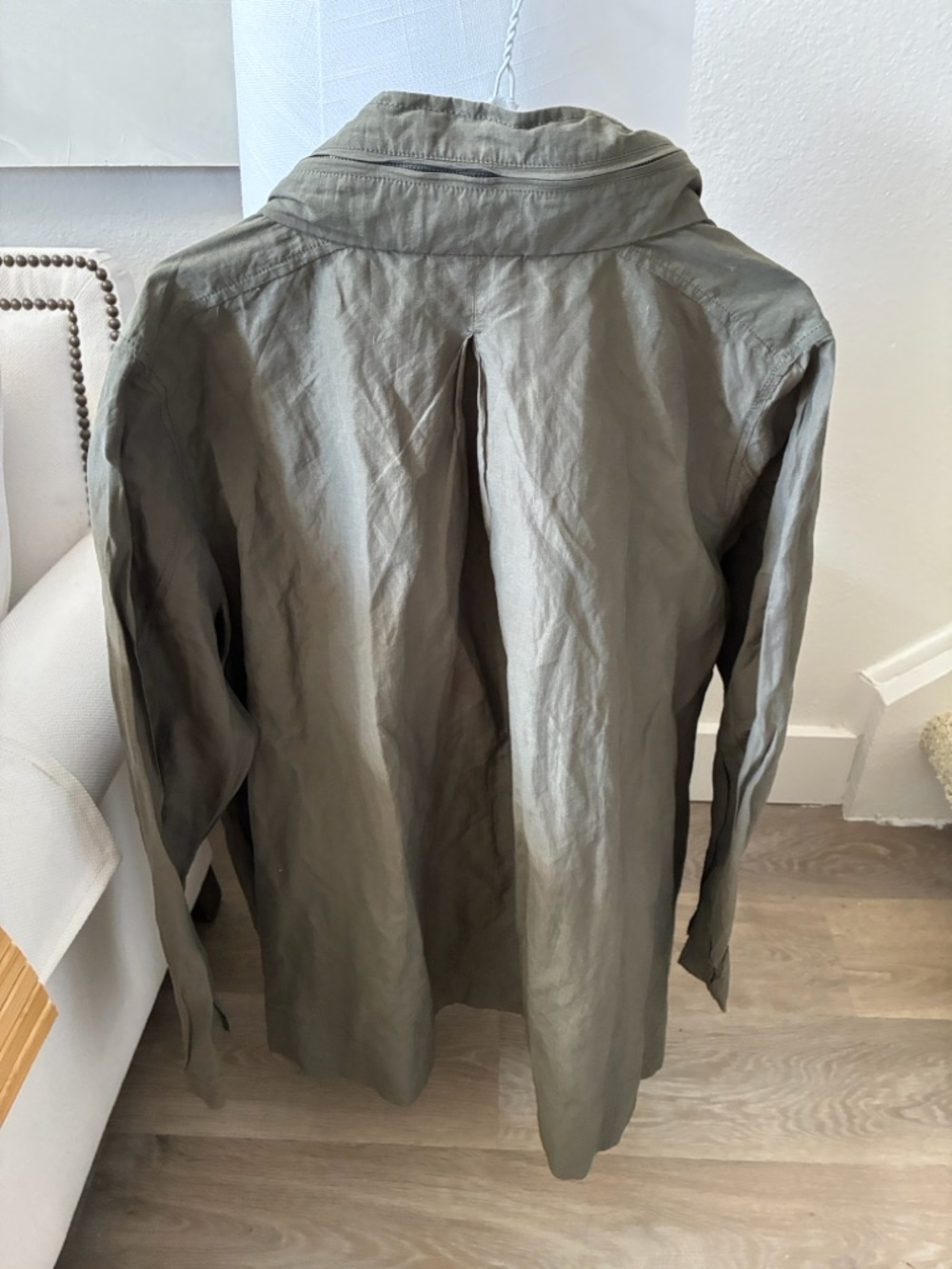 Women's Lightweight Olive Green Jacket - Casual Button-Up Coat